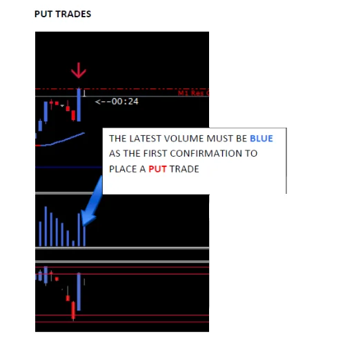 Red volume bar confirming a call trade
