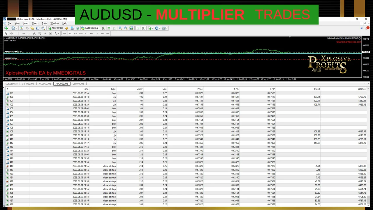 Gallery image 12 of the MT4 robot for EURUSD, GBPUSD, AUDUSD, USDJPY and XAUUSD