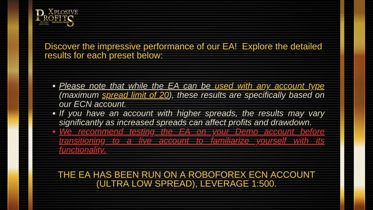 XplosiveProfits EA gallery image 5 for the MT4 forex robot