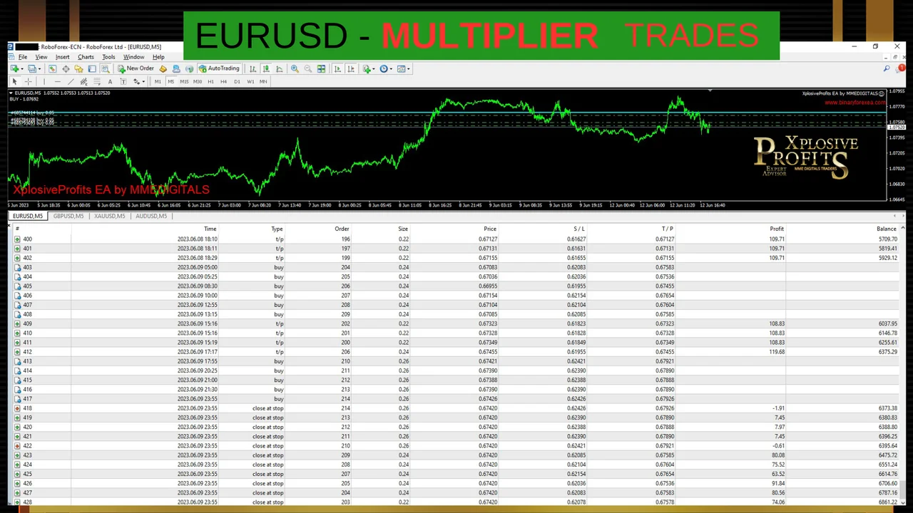 Gallery image 8 of the MT4 robot for EURUSD, GBPUSD, AUDUSD, USDJPY and XAUUSD