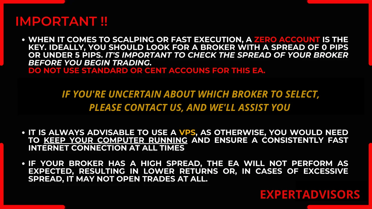 Important notice before running the GBPUSD scalper EA on a live account