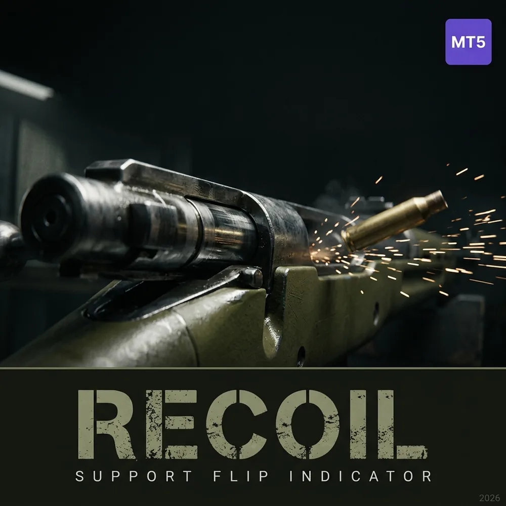 Recoil support resistance flip MT5 indicator cover with a non repainting arrow