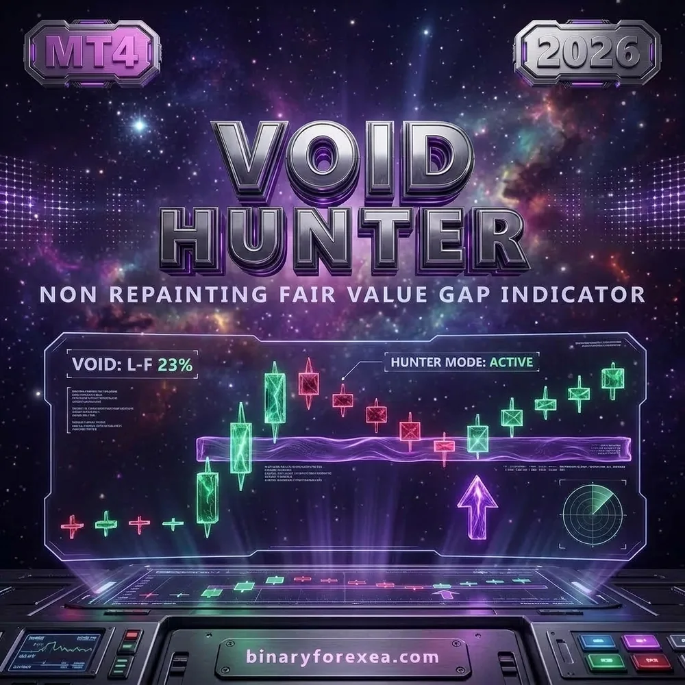 Void Hunter fair value gap MT4 indicator with the imbalance zone and non repainting arrows
